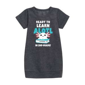 - Instant Message - Learn Alotl In 2nd Grade Graphic Short Sleeve Fleece Dress - 1 of 4