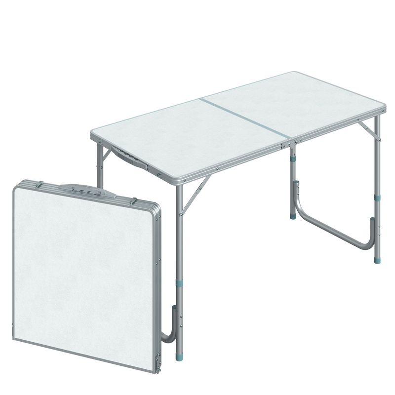 Outsunny Aluminum Lightweight Portable Folding Easy Clean Camping Table With Carrying Handle, 1 of 9