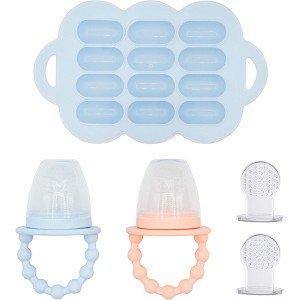 WeeSprout Silicone Baby Food Feeders + Freezer Tray for Batch Prep, Double as Teething Toys, 2-Pack - 1 of 4