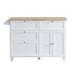 NicBex Kitchen Island with Seating Drop Leaf Kitchen Island with 4 Drawers, Storage Cabinet, and 2 Seatings - 3 of 4