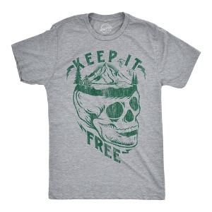 Mens Funny T Shirts Keep It Free Sarcastic Camping Graphic Novelty Tee For Men - Crazy Dog Men's T Shirt Light Grey S - 1 of 4