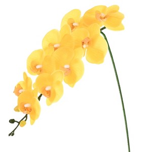 Unique Bargains Artificial Orchid Flowers Nine-headed Large Faux Phalaenopsis Silk Bouquets Real Touch 37 Inch - 1 of 4