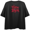 Emily In paris Tres Bien Crew Neck Short Sleeve Women's Black Crop Top - 3 of 4