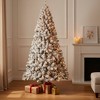HomeRoots 8' White Pre Lit Full Flocked Fir Christmas Tree - 2 of 4