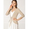 INSPIRE CHIC Women's Tie Front Long Sleeve Crop Ruffle Knit Cardigan Sweaters - 4 of 4