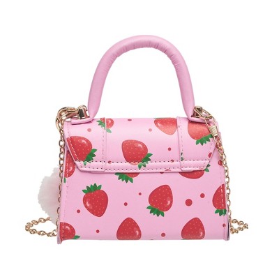 Willow & Ruby Girls' Strawberry Fields Mini Top Handle Bag with Pom Charm - image 5
