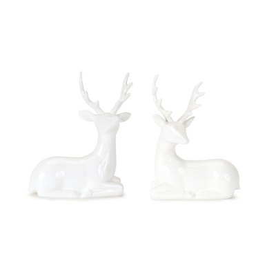 Melrose Modern Winter Deer Figurine (Set of 2)