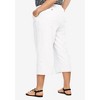 ellos Women's Plus Size Linen-Blend Drawstring Capris - 3 of 4