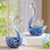 Collections Etc Glass Swan Figurines - Set of 2 3.5 X 2 X 5.5 Blue - image 2 of 2