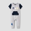 Baby Boys' 2pk Star Wars Romper Set - Heather Gray - 3 of 4