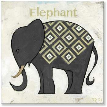Sullivans Darren Gygi Dimaond Elephant Silhouette Giclee Wall Art, Gallery Wrapped, Handcrafted in USA, Wall Art, Wall Decor, Home Décor, Handed Painted