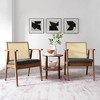 Modway  Thera Set of 2 Vegan Leather and Rattan Accent Chairs in Walnut Black - 2 of 4