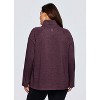 RBX Active Women's Wrap Front Pullover Zip Mock Neck Fleece Sweatshirt with Pockets and Thumbholes - 2 of 4