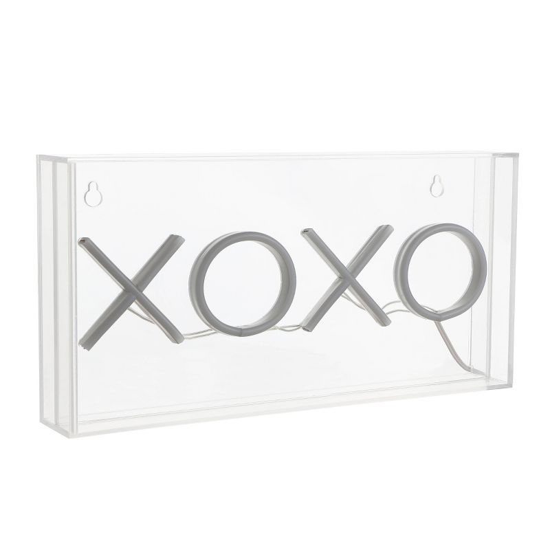 11.75&#34; XOXO Contemporary Glam Acrylic Box Pendant (Includes LED Light Bulb) Neon Pink - JONATHAN Y, 4 of 6