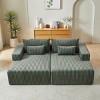 KWPZQEB 87" Sectional Lounge Chaise, Cloud Plush Loveseat, Corduroy Upholstered Boneless Sofa Bed with Deep Seat & 2 Pillows, No Assembly Required - 4 of 4