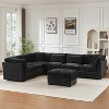 Christopher Knight Home Hazel 120'' Modern 5-Seater Reversible Upholstered Modular Sectional Sofas with 1 Ottoman - 3 of 4