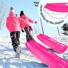 Slippery Racer Downhill Xtreme Flexible Adults and Kids Plastic Toboggan Snow Sled for 2 Riders with Pull Rope (3 Pack) - 4 of 4