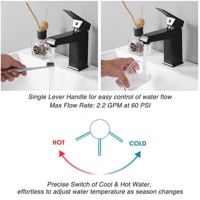 Oil Rubbed Bronze Single Handle Square Bathroom Faucet