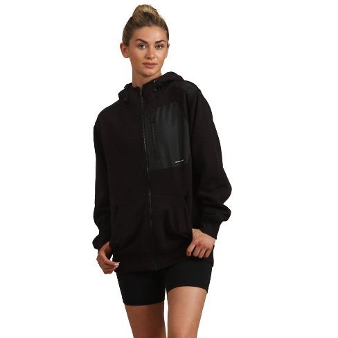 Members Only Women's Logan Oversized Hooded Sweatshirt - Black - 2X-Large