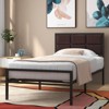Metal Bed Frame,Soft Faux Leather Headboard, Heavy Duty Metal Bed Platform with Sturdy Slats Support,Box Spring Optional,10"Under Bed Storage - 3 of 4