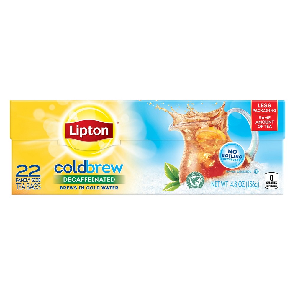 UPC 041000002557 product image for Lipton Cold Brew Decaffeinated Family Size Tea Bags 22 ct | upcitemdb.com