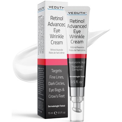 YEOUTH Retinol Eye Cream with Hyaluronic Acid and Tripeptides – 0.5oz