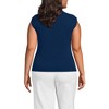 Lands' End Women's Cap Sleeve Drapey Rib Fitted Funnel Neck Tank - 2 of 3