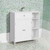 Serene White Bathroom Storage Cabinet with Adjustable Shelves and Drawer - Easy Assembly - 2 of 3