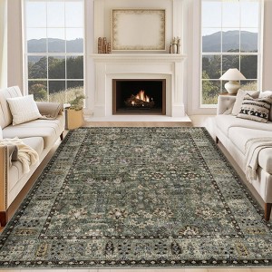 Area Rugs, Washable Area Rug, Indoor Vintage Rug, Print Rug Low-Pile Floor Carpet for Living Room, Bedroom - 1 of 4