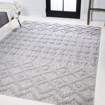 Handmade Light Gray Moroccan Diamond 4' x 6' Synthetic Area Rug