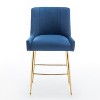SEYNAR Modern Velvet 39'' H Metal Leg Counter or Bar Stools Set of 2 - 4 of 4