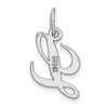 Black Bow Jewelry 14k White Gold Ella Collection Small Fancy Script Initial Pendant A-W - 3 of 4