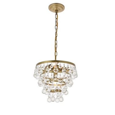 Elegant Brass and Glass 3-Light Pendant Lamp
