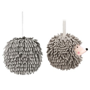 REGALWOVEN 2 Pcs Comfortable Soft Absorbent Chenille Ball Fuzzy Hand Towel for Home Decor - 1 of 4