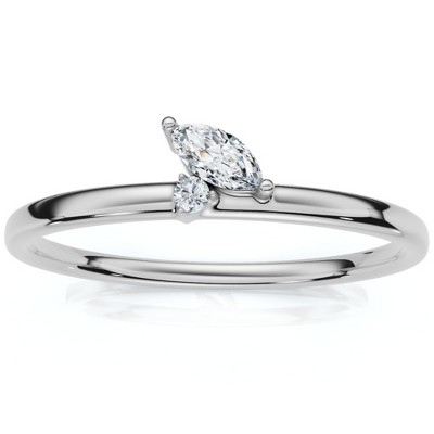 Pompeii3 Marquise Diamond Stackable Wedding Ring Women's Anniversary Band 14k Gold