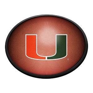 College Football Pigskin Design Oval Slimline Lighted Wall Sign - 1 of 4