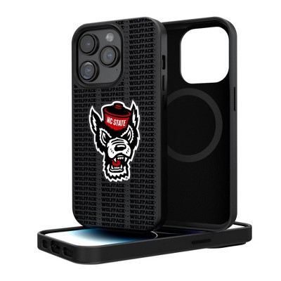 Keyscaper North Carolina State University Wolfpack Text Backdrop MagSafe Compatible Cell Phone Case for iPhone 15