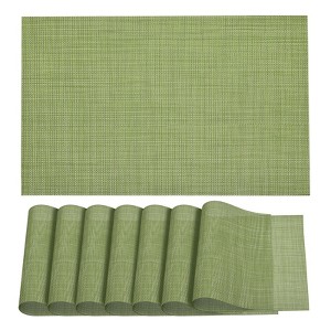 Unique Bargains PVC Table Washable Woven Placemat 8 Pcs - 1 of 4