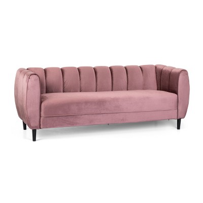 NicBex 83.25 Inch 3 Seater Sofa Couch with Deep Seat Modern Comfy Velvet Couch with Wood Legs for Living Room