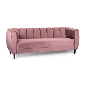 NicBex 83.25 Inch 3 Seater Sofa Couch with Deep Seat Modern Comfy Velvet Couch with Wood Legs for Living Room - 1 of 4