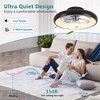 20" Black LED Ceiling Fan Light Dimmable & App/Remote Control, Modern Smart Fan - 3 of 4