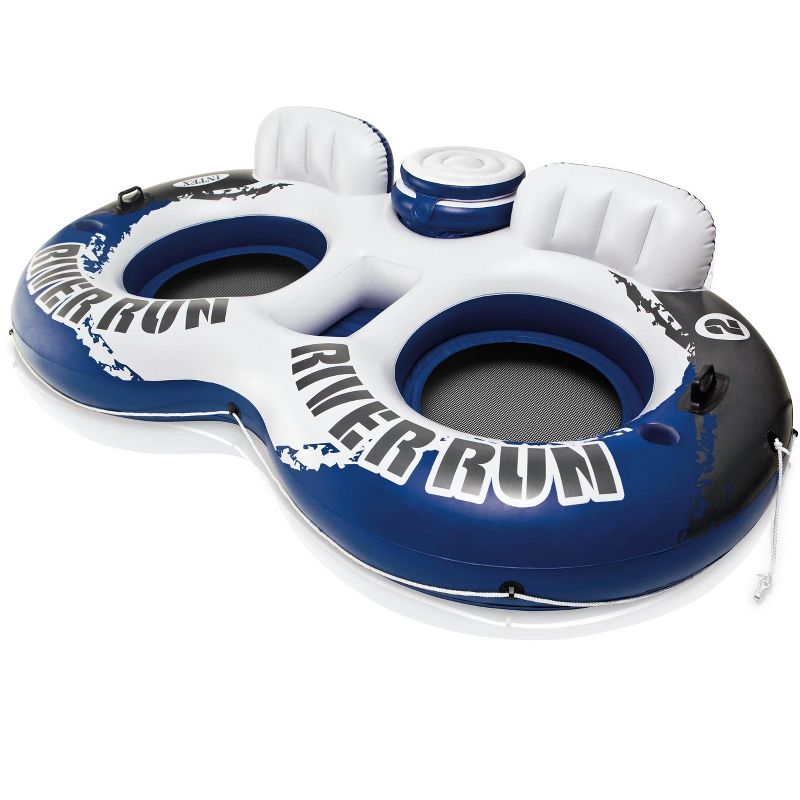 Intex River Run Inflatable 2 Person Pool Tube Float w/ Cooler + Single Float, 3 of 8