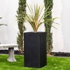 Rosemead Home & Garden, Inc. Rectangular Concrete Outdoor Planter Pot Black - 4 of 4