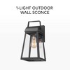 Globe Electric 1-Light Matte Black Outdoor Wall Sconce with Clear Glass Shade: ETL Listed, Dimmable, Metal Body - 2 of 4