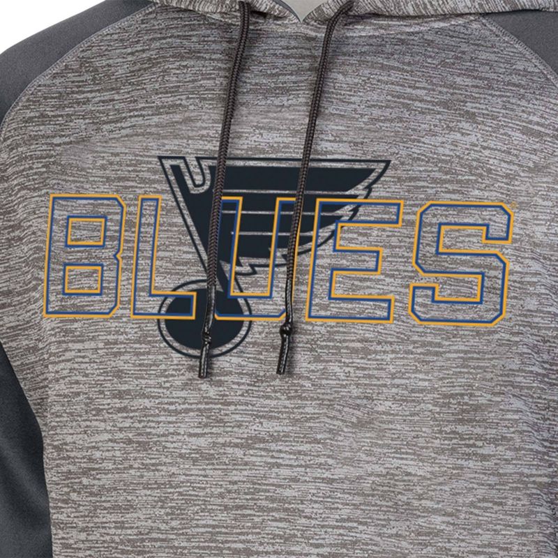 NHL St. Louis Blues Men&#39;s Gray Performance Hooded Sweatshirt, 3 of 4
