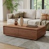 Modern Walnut Coffee Table With 4 Storage Drawers - 3 of 4