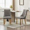 NicBex Flocking Thickened Dining Chairs Set of 2 with Curved Solid Wood Legs,Modern Upholstered Style Accent Chairs for Living Room - 2 of 4