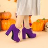 Allegra K Women's Platform Chunky Heel Lace Up Booties - 2 of 4