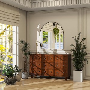 BEAUTYPEAK Rectangle With Rounded Top Decorative Wall Mirrors - 1 of 3