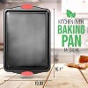 NutriChef Non-Stick Medium Cookie Sheet - 15.7'' x 10.2'' Carbon Steel with Red Silicone Handles (Dishwasher Safe) - 3 of 4